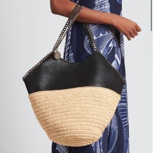 Stella McCartney Large black half and half tote bag